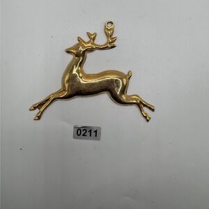 18K Gold Plated Reindeer Ornament "Christmas Flight" 1990 Summit Corp#211